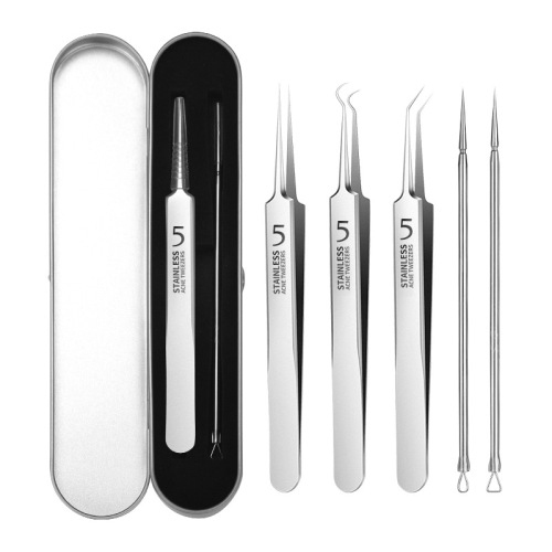 Stainless Steel Ultra-sharp Cell Pincers Beauty Salon Special Blackhead Pincers Acne Needles Whitehead Pincers Wholesale