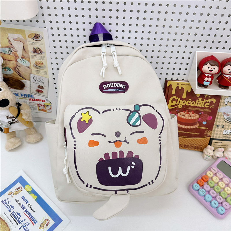 Mochila escolar de gran capacidad de dibujos animados lindos osos para niños y niñas, mochila de viaje ligera para niños