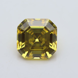 Golden Yellow Square Pagoda Shaped Zircon Bare Stone Square Chamfered Cubic Zirconia Synthetic Gemstone Accessories