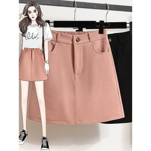 Plus Size Fat Elastic Waist Brushed Elastic Shorts Skirt for Women 2025 Spring New Design Slimming Look Skirt