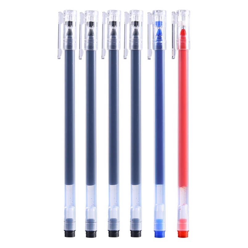 Colorido gigante Escritura de gran capacidad de gel transparente pluma estudiante bolígrafo papelería al por mayor examen aguja tubo 0,5mm