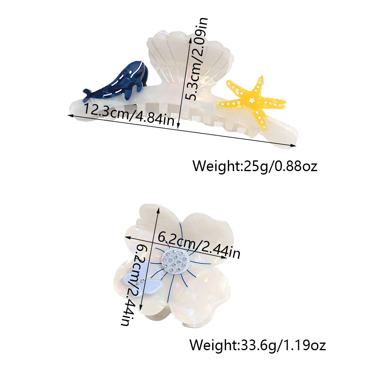 64g Weight Hair Claws Hair Accessories Type Sweet Women's Plumeria Acetic Acid Sheets Hair Claws