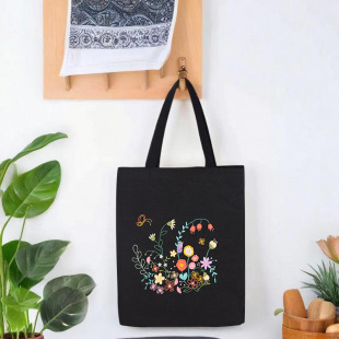 Foreign Trade Handmade Embroider DIY Canvas Bag Su Embroidery Shoulder Bag Stereo Embroidered Flower DIY Couple Canvas Bag Cross-Border