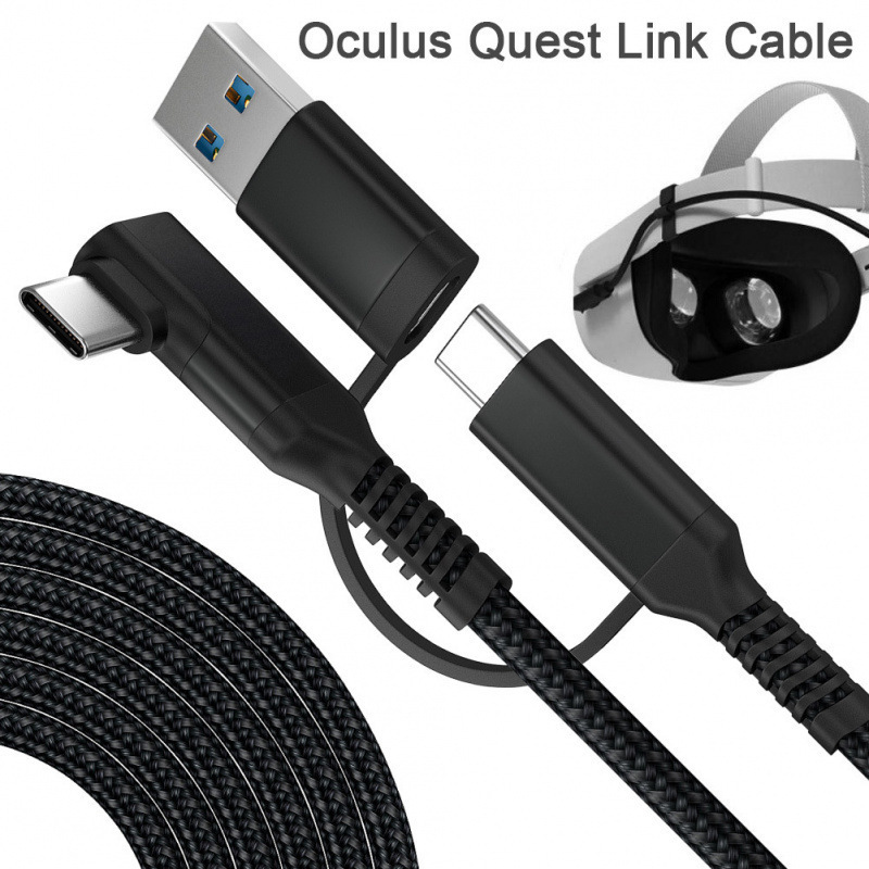 VR メガネ機器接続ケーブル Oculus Quest 2 リンクケーブル データケーブル タイプ C エルボ 5m|undefined