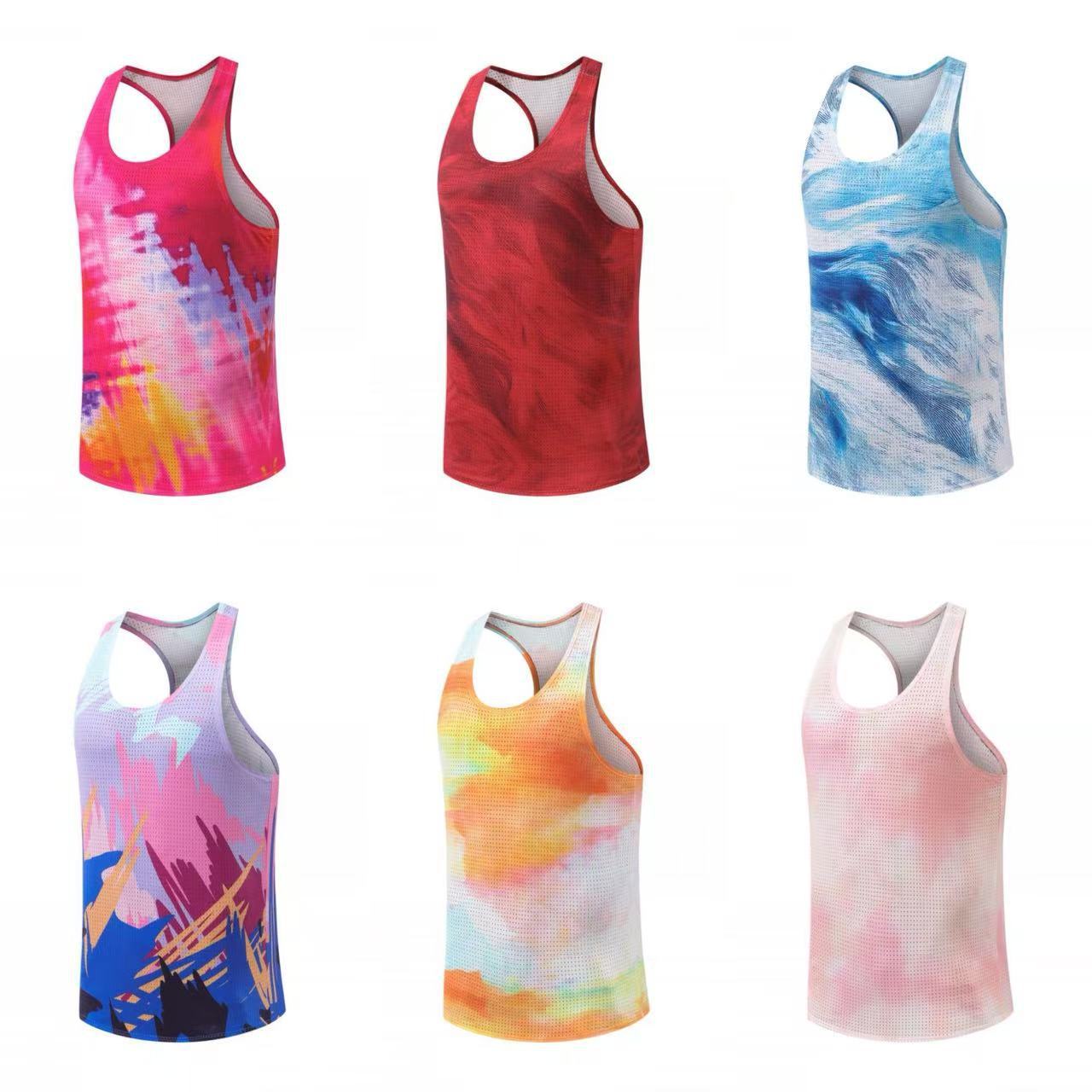 Quick-Drying Breathable Mesh Running Vest for Men and Women, Marathon Training Sports Sleeveless Ice Silk Lightweight Model D2655 Men's