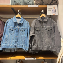 日单女装牛仔宽松茄克/水洗产品休闲外套夹克牛仔外套474564