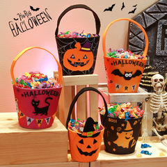 ハロウィンキャンディバッグクモコウモリカボチャ布バケツ不織布ギフトバッグパーティー用品ハロウィンキャンディバッグ