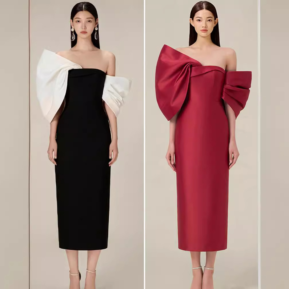 2025 Early Autumn and Summer New Dress Vietnamese Niche New Design Bow French Elegant Dress 1711