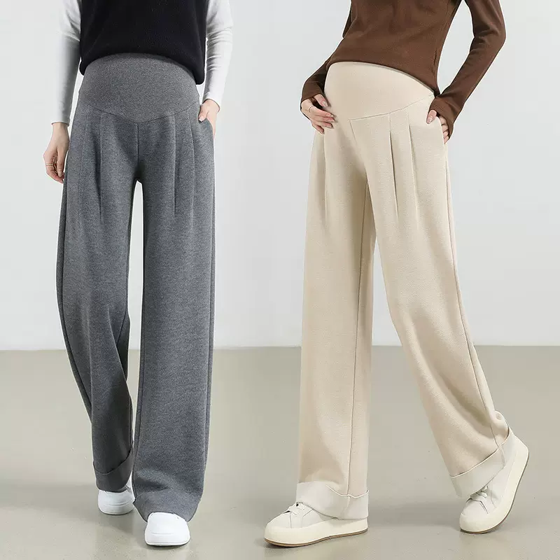 孕妇裤春秋款时尚外穿哈伦阔腿裤小个子休闲裤高腰托腹显瘦长裤子