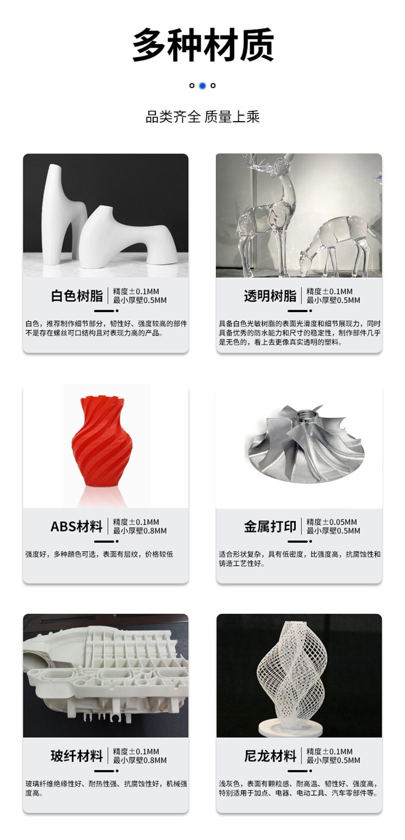 Industrial 3D printing service for custom parts, prototype models, ABS resin, nylon, silicone, small batch customization