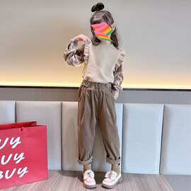 儿童春秋季套装2023新款女孩炸街别致洋气两件套潮流时髦休闲套装