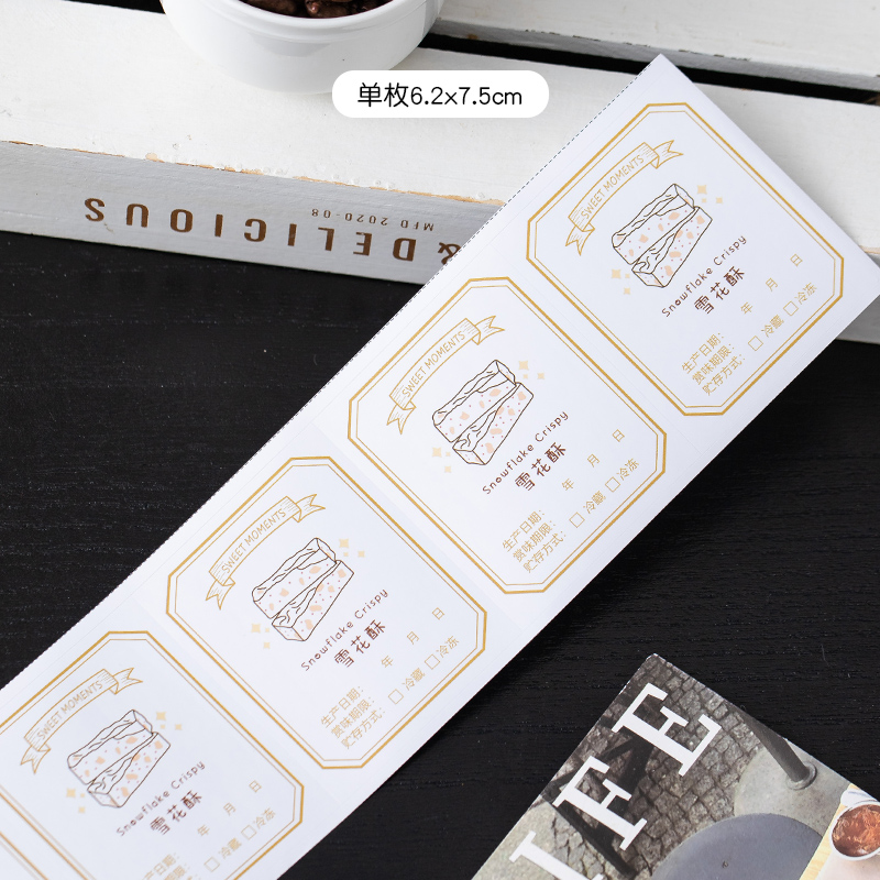 Bolsas de galletas de copo de nieve caramelo nougat toffee barco de arroz glutinoso bolsas de regalo de Año Nuevo horneado portátil sellado