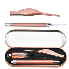 Wholesale children's luminous ear scoop rose gold ear picking tool stainless steel luminous earwax tweezers ear picking set