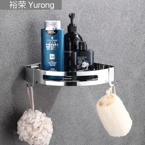 Stainless steel corner shelf for factories and sales, no drilling required, suitable for bathrooms, toilets, and kitchens, triangular three-layer square storage rack