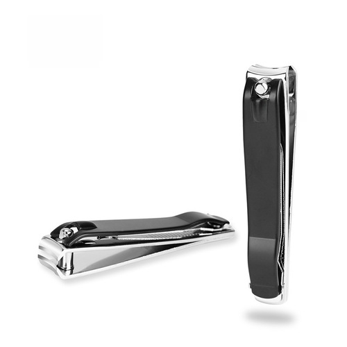 Single Anti-Splash Nail Clipper Large Size Carbon Steel Nail Clipper Nail Trimmer 211 with File Electroplating Black Chrome 
