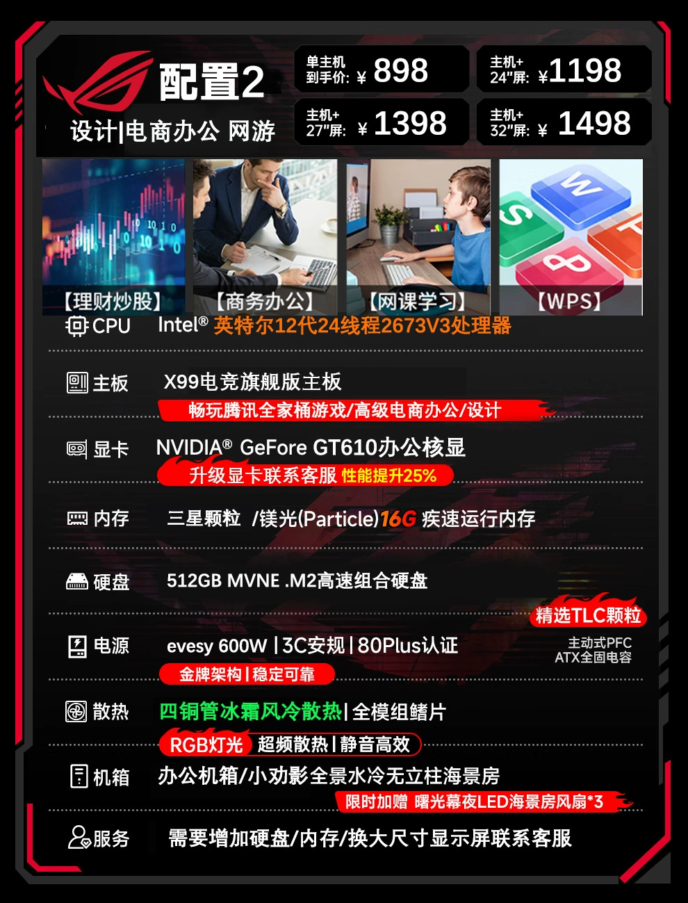 Настольный компьютер 5060, игровой e-sports и офисный ПК, конфигурации с отдельным дисплеем