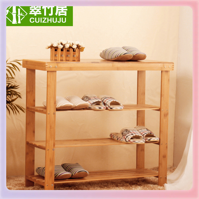 W9YX简约家用门口玄关多层换鞋矮凳省空间楠竹换鞋凳鞋柜实木