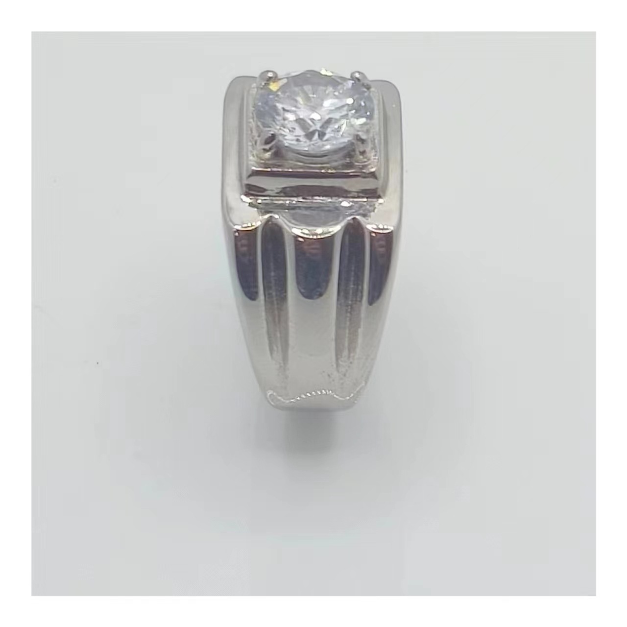 Diamond platinum wedding ring stainless steel with zircon