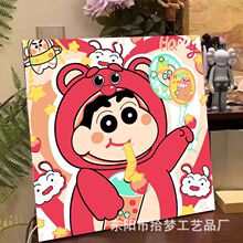 蜡笔小新diy数字油画手绘填充丙烯油彩卡通治愈系解压装饰画批发