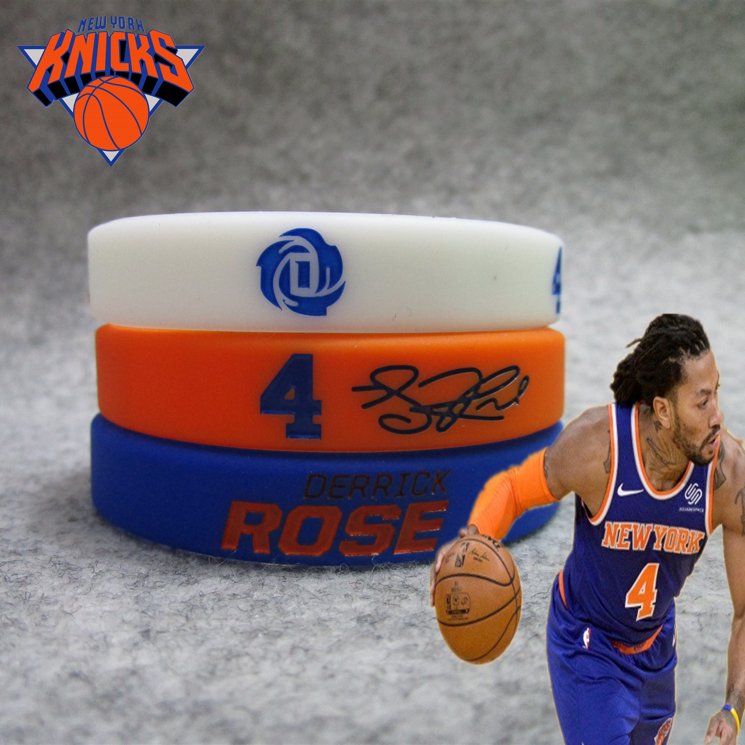 篮球星尼克斯4号罗斯签名运动手环夜光硅胶腕带男女情侣时尚饰品