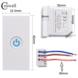 45 type embedded wifi graffiti smart module wall key switch function key with blue backlight indicator
