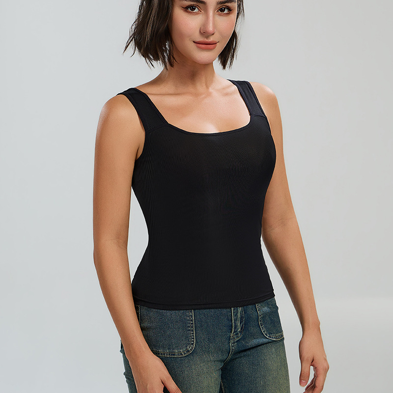 Cross-border exclusive summer hot-selling square-neck tummy control shapewear compression tank top seamless sleeveless tight-fitting tank top Amazon