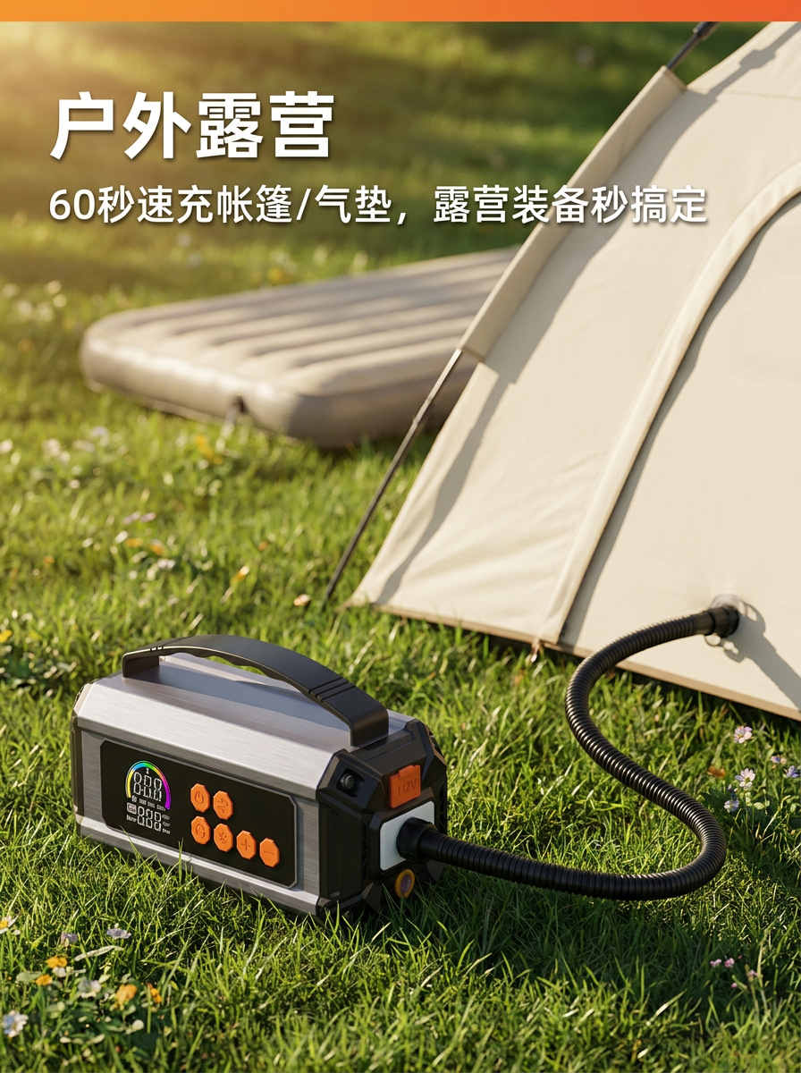 Car Air Pump, Multi-Functional Portable Electric Car Air Pump, Emergency Jump Starter