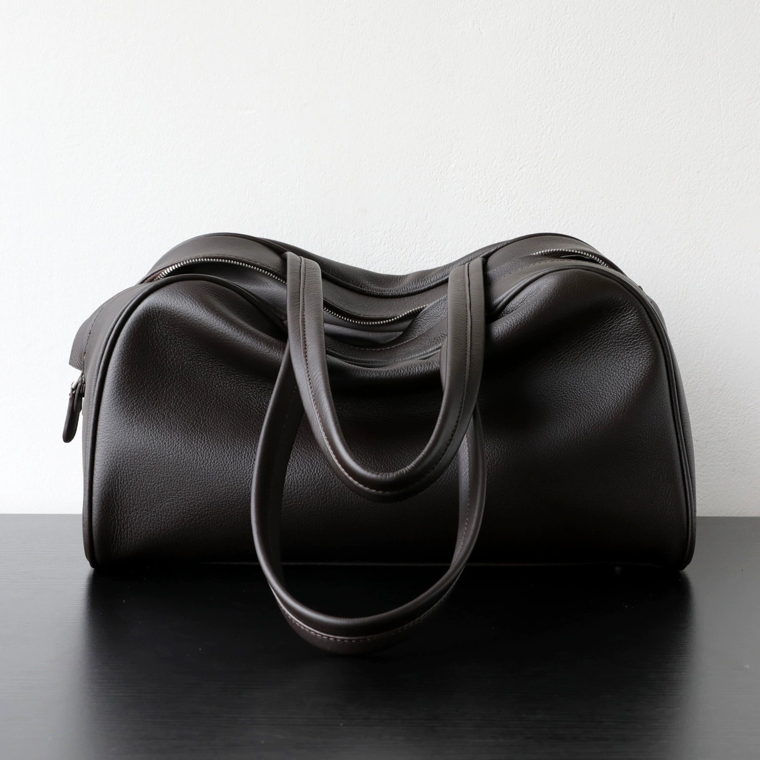 Retro leather capacious shoulder bag, one-shoulder bag, genuine leather