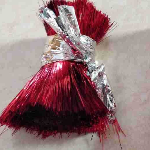 平直型鸡窝加宽银线草宝蓝深紫黄闪碎丝乱PET彩条垫礼盒装饰亮线