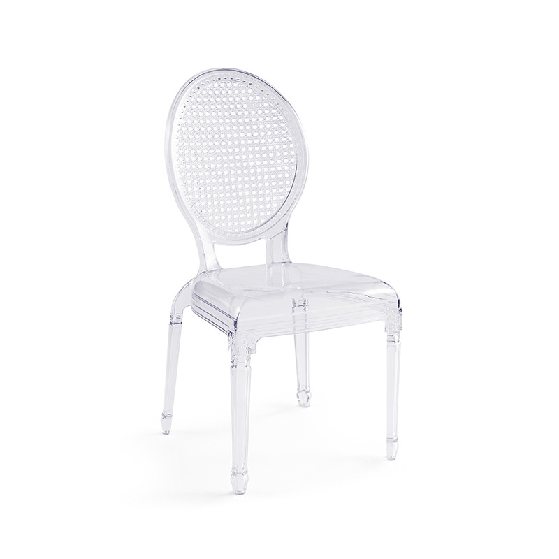 PC silla de princesa de boda transparente silla de cristal silla de respaldo de palacio silla de comedor al aire libre silla de acrílico silla de hotel para el hogar