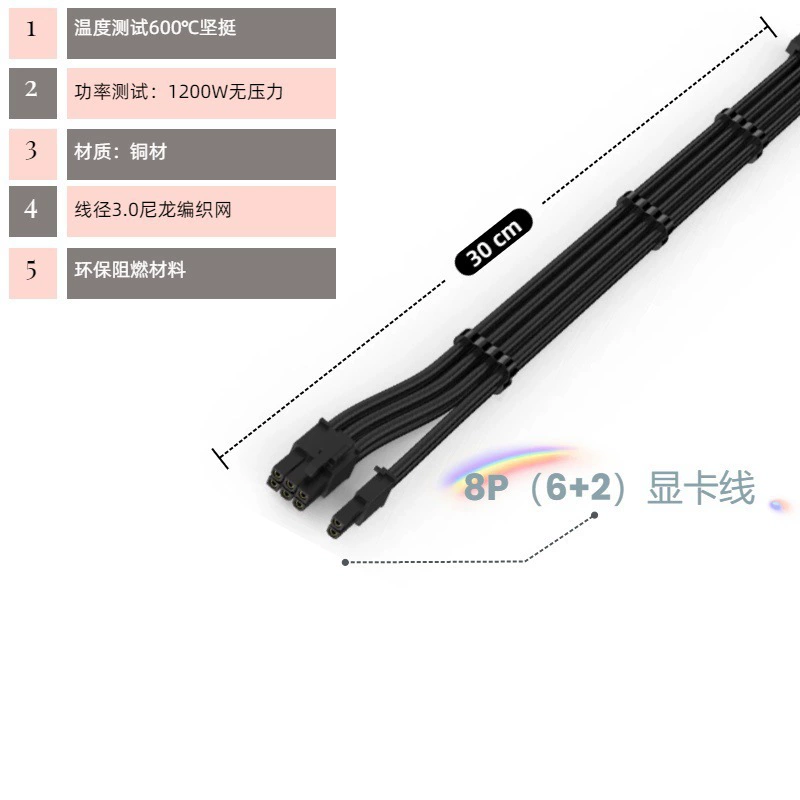 Desktop computer case power extension cable 8Pin power supply cable graphics card motherboard CPU adapter 24Pin data cable