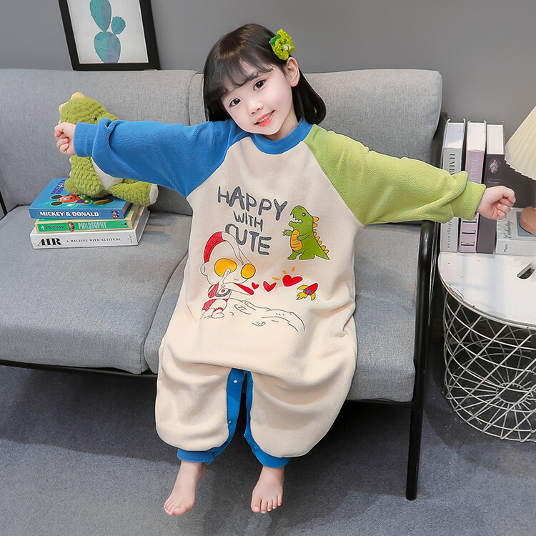 子供用パジャマ秋冬コーラルベルベット連体服ホームウェア男女宝加厚登服赤ちゃんフランネルパジャマ|undefined