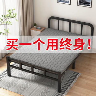 Folding Bed Single Bed Home Adult Dormitory Simple Bed Rental Room Hard Plate Bed Portable Iron Bed Accompanying Bed Plus Bed