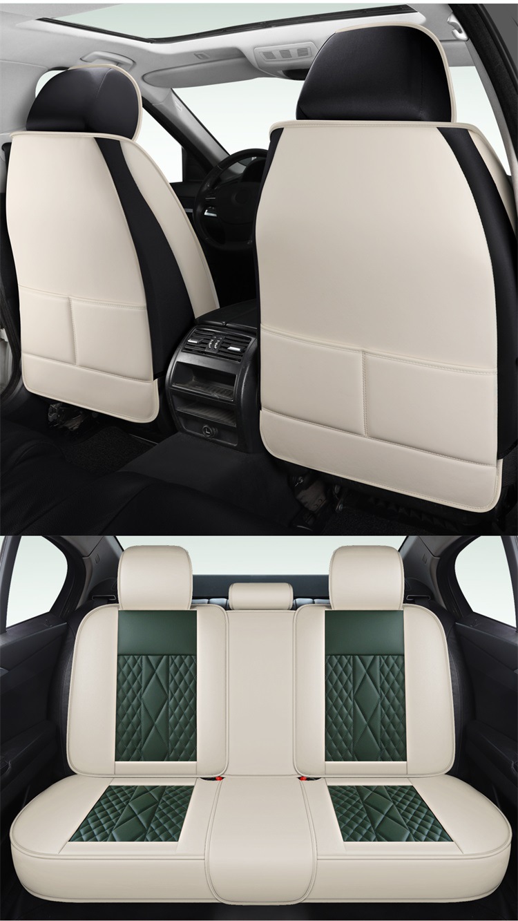 Car Seat Cushion, Suitable for All Seasons, Breathable in Summer, New Style, Fresh, Full Leather Seat Cover, Car Seat Cover, Waist Protection Integrated Seat Cushion