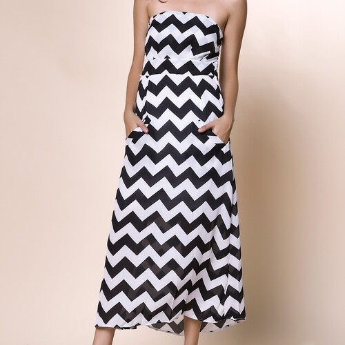 Stylish Bralette Dress Set with Waist Cincher, Black and White, Sexy, Bodycon, Flirty, Tall-Printing, Slimming