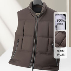 男式羽绒服2025秋冬90白鸭绒保暖马甲轻奢商务无袖品质羽绒外套潮