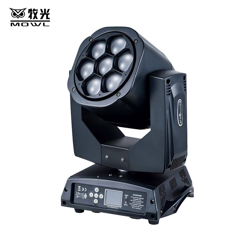 7 enfoque luces de ojo de abeja barra RGBW LED teñido patrón sacudiendo la cabeza haz de luz efecto de ingeniería iluminación de la etapa