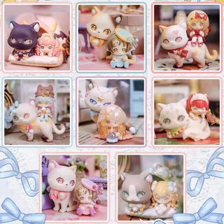 正版猫妮崽崽小猫陪你系列跨境女孩公仔可爱手办创意玩具盲盒批发