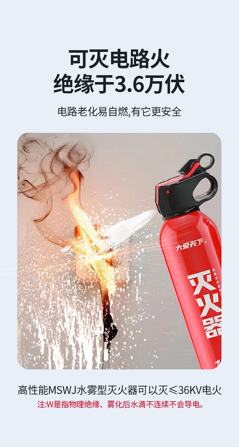 Portable Vehicle-Mounted Water-Based Fire Extinguisher for Car Annual Inspection, Vehicle Fire Equipment, Vehicle Water-Based Fire Extinguisher 13B