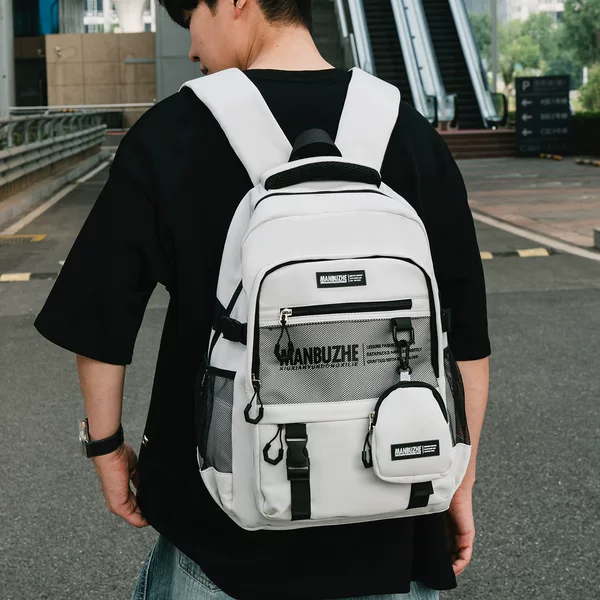New Korean-Style Ins High-Appearance Solid Color Niche Backpack for Middle and High School Students, Lightweight Hiking and Travel Backpack