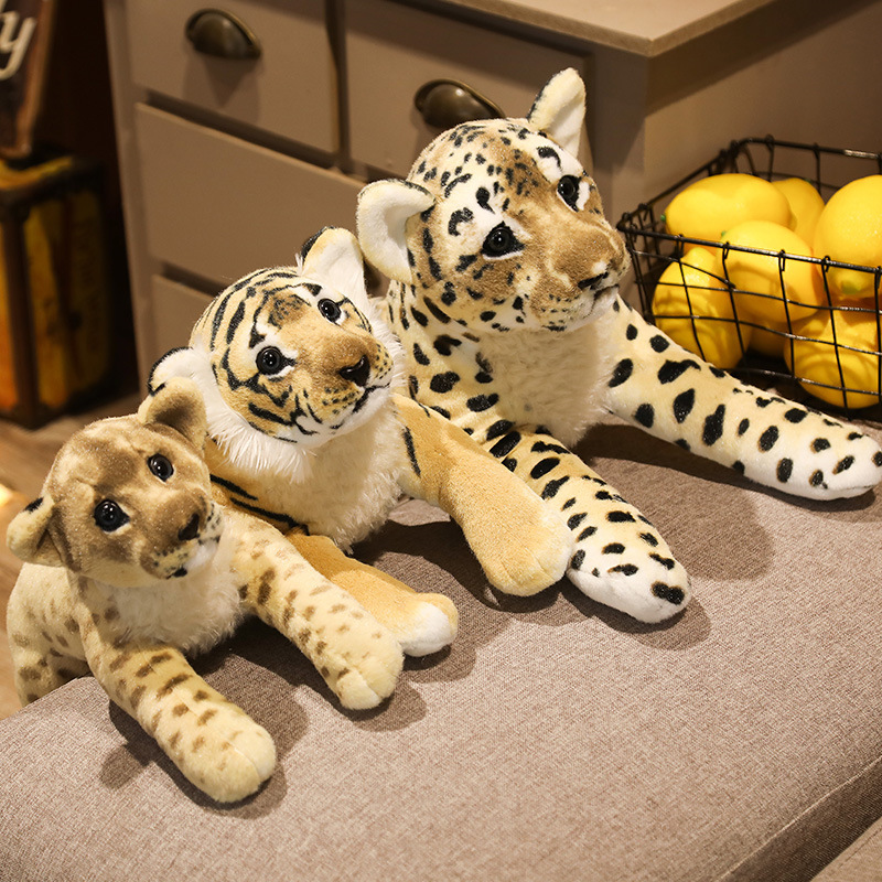 Simulated Lion, Tiger, and Leopard Plush Toys, Lion King Stuffed Dolls, Pillow Leopard, Cross-Border Wholesale Tiger