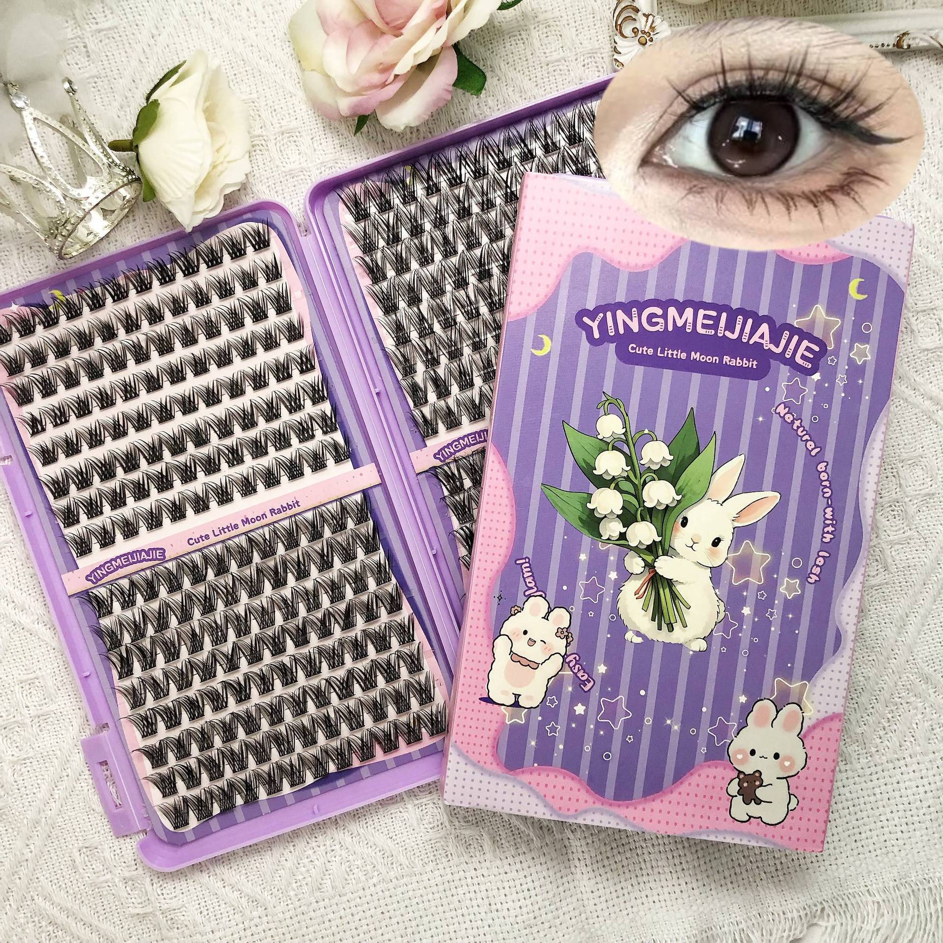 Las pestañas falsas transfronterizas, las pestañas DIY, extensiones de pestañas densas y hermosas, un solo racimo de pestañas falsas sin pegamento de Europa y Estados Unidos.