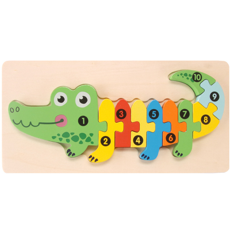 CPC niños pequeños animales de madera tráfico cognitivo rompecabezas de inteligencia de bebés educación temprana rompecabezas tridimensional juguetes de bloques de construcción image 9