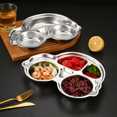 304 stainless steel children's dinner plate cartoon thickened kindergarten baby divided rice plate creative divided meal plate fast food plate