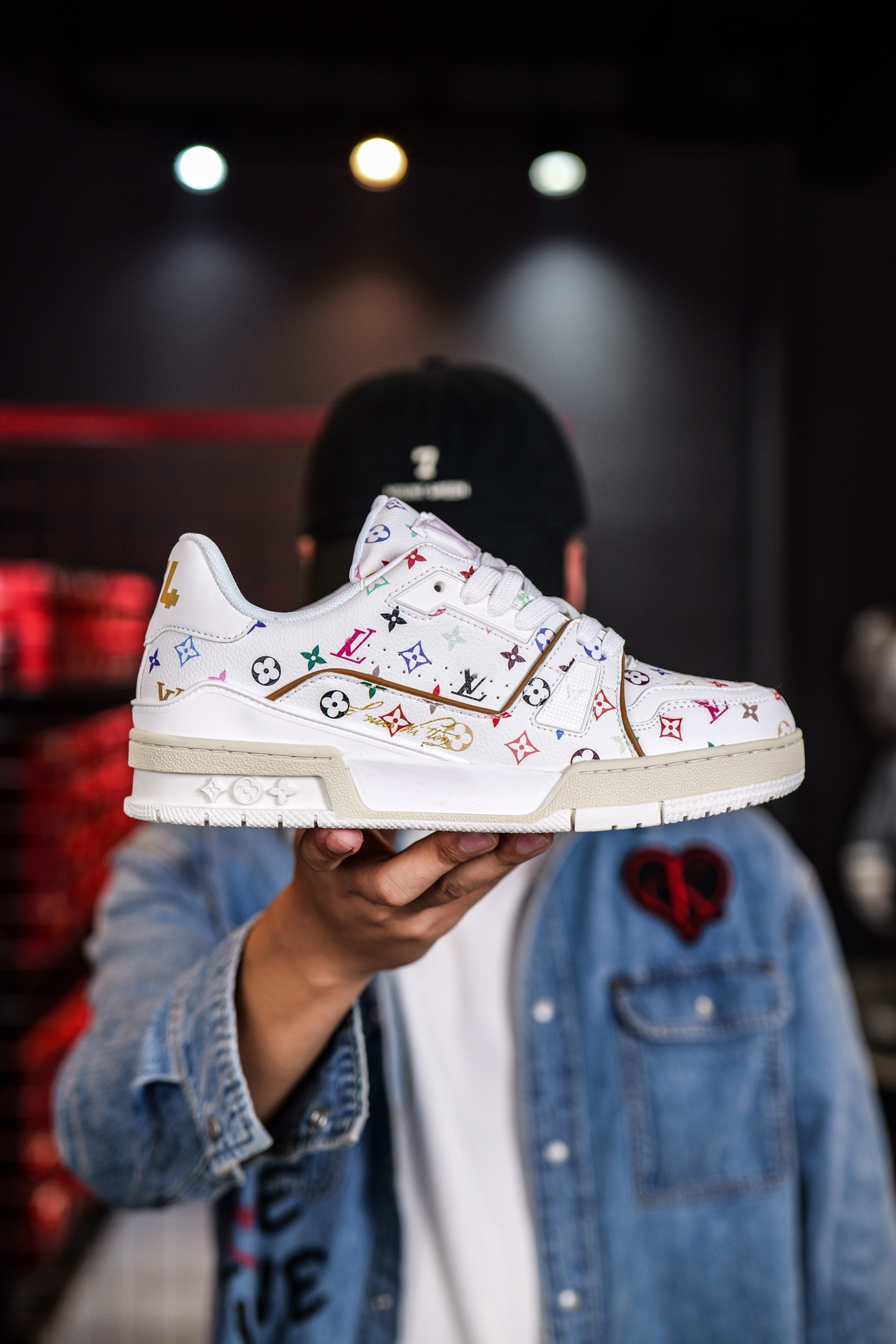 Caja de cajones casa de burro entrenador impresión de moda de suela gruesa elevación de zapatos deportivos pareja universal para hombres y mujeres skate