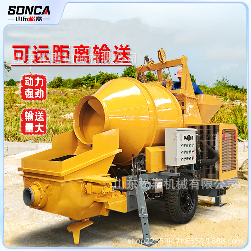 bomba de transporte de concreto de piedra fina diesel bomba de construcción secundaria bomba de fundición de mortero bomba de concreto máquina de carga de cemento