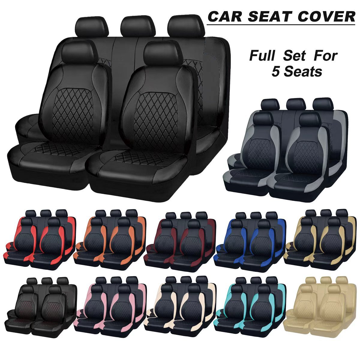 Cross-border Russia, South America, Mexico Ebay Amazon AliExpress Best-Selling Universal Car Seat Covers for Five-Seater Vehicles