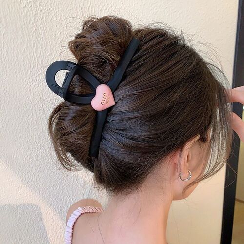  New Pink Heart Clip Large Sweet and Cool Versatile Star Hairpin with Multiple Hair Volume Shark Clip Hair Accessory