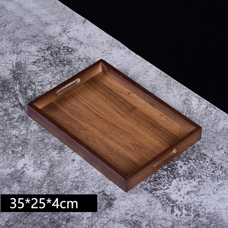 Dark brown-handle tray [35*25cm]