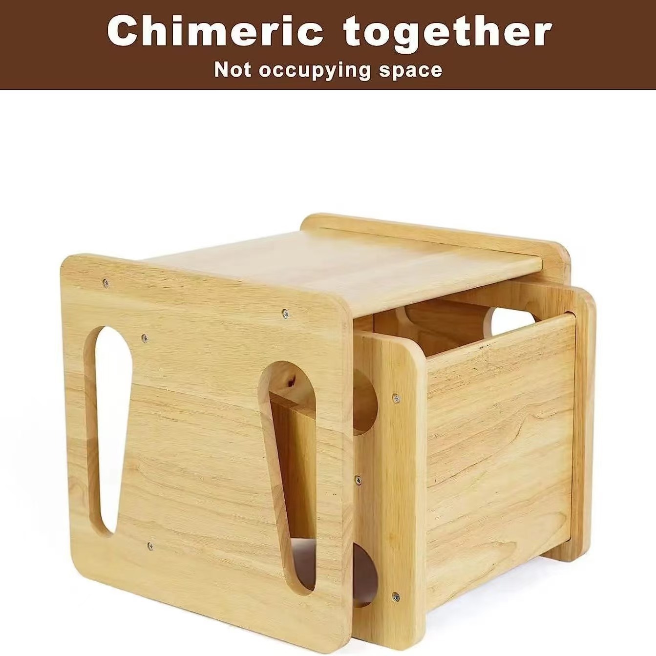 Mesa y silla para bebés de madera sólida, mesa y silla multipropósito para niños de madera sólida, mesa y silla para bebés de madera sólida